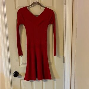 Red Candies V-Neck Ribbed Sweater Dress